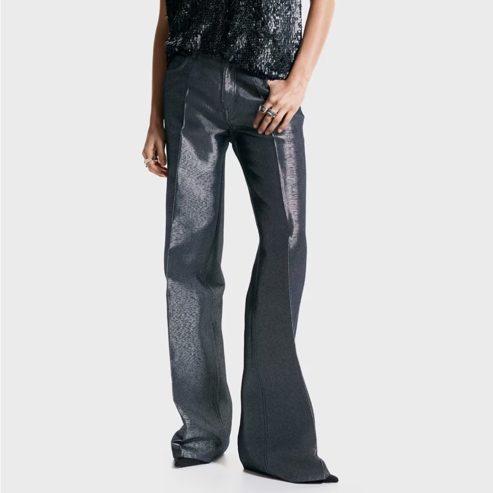 H&M Shimmer Wide-Leg Pants